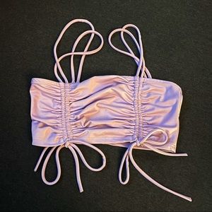 Lavender Sinch Strap Crop Top